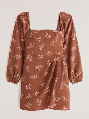 ABERCROMBIE & FITCH | Square Neck Long Sleeve Wrap Around Skirt Floral Dress